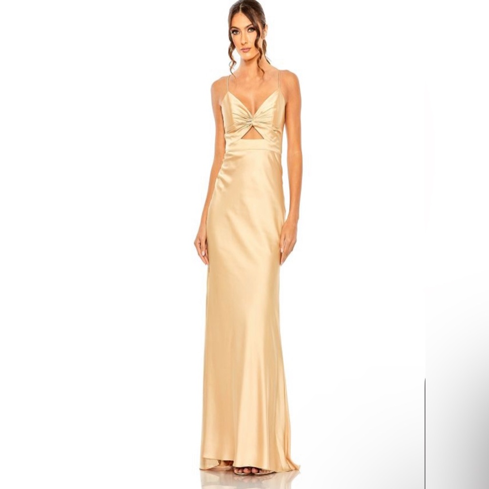 Ieena for Mac Duggal 68347 Knotted Bodice Open Back Dress size 4